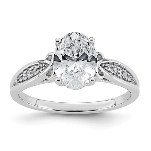 14K White Gold 1.62 Carat Certified Lab Grown Diamond VS+ F+ Oval Center Complete Fancy Engagement Ring