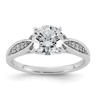 14kw 1 5/8ct Cert Round Center Lab Grown Dia VS+ F+ Engagement Ring