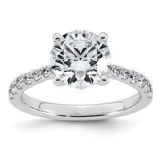 14kw 2 7/8ct Cert Round Center Lab Grown Dia VS+ F+ Engagement Ring