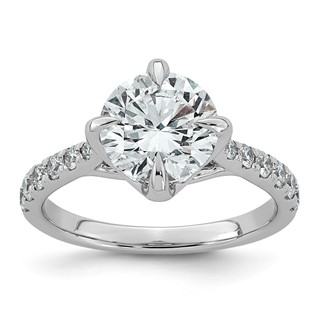 14kw 2 7/8ct Cert Round Center Lab Grown Dia VS+ F+ Comp Ring