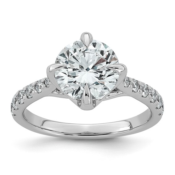 14kw 2 7/8ct Cert Round Center Lab Grown Dia VS+ F+ Comp Ring