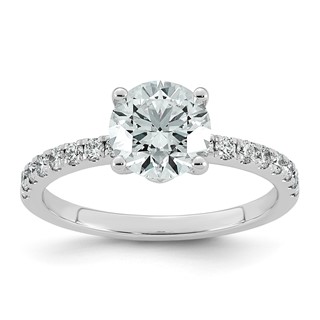 14kw 1 3/4ct Cert Round Center Lab Grown Dia VS+ F+ Comp Ring