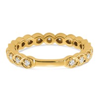 14K Yellow Gold 0.25ct Lab Grown Diamond VS+ F+ Complete Wedding Band view 5