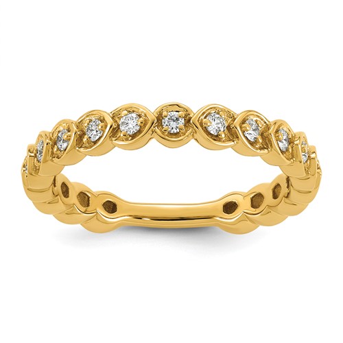 14K Yellow Gold 0.25ct Lab Grown Diamond VS+ F+ Complete Wedding Band