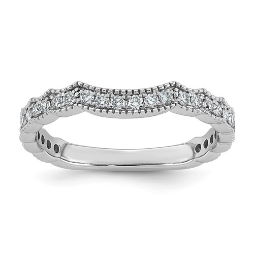 14K White Gold 0.33ct Lab Grown Diamond VS+ F+ Comp Wedding Band