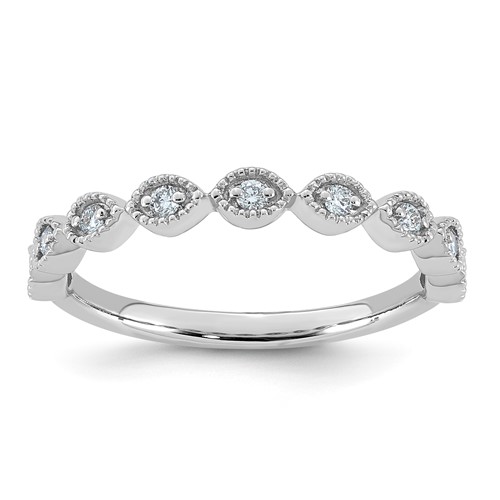 14K White Gold 0.12ct Lab Grown Diamond VS+ F+ Complete Wedding Band