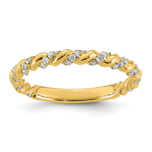 14K Yellow Gold 0.25ct Lab Grown Diamond VS+ F+ Complete Wedding Band