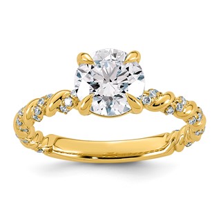 14ky 1 3/4ct Cert Round Ctr Lab Grown Dia VS+ F+ Complete Ring