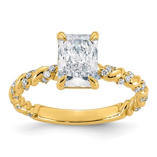 14ky 1 3/4ct Cert Radiant-cut Center Lab Grown Dia VS+ F+ Comp Ring