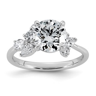 14kw 2 1/2ct Cert Round Center Lab Grown Dia VS+ F+ Comp Ring