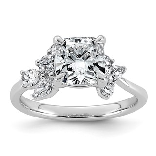 14kw 2 1/2ct Cert Cushion Center Lab Grown Dia VS+ F+ Comp Ring