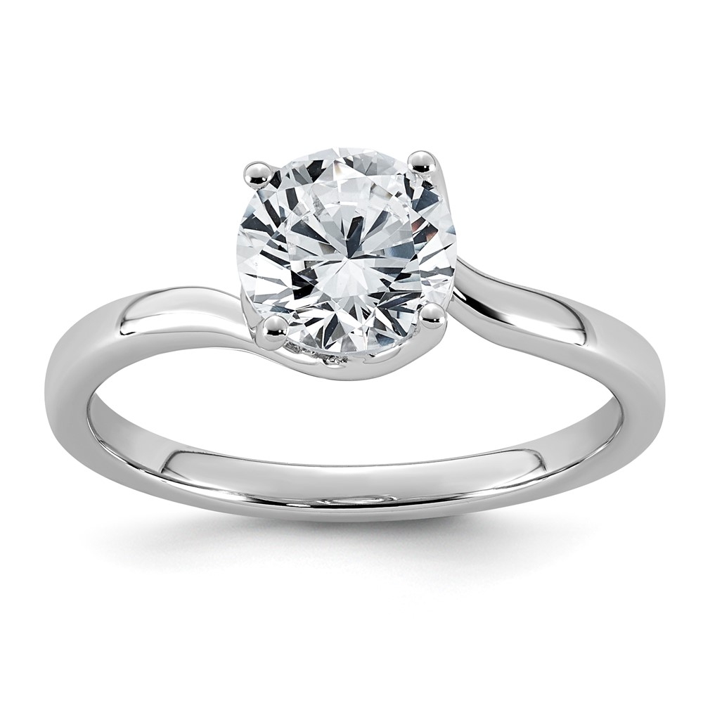 14K White Gold 1ct Round Center Lab Grown Dia VS+ F+ Complete Twist Ring
