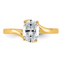 14K Yellow Gold 1 Carat Lab Grown Diamond VS+ F+ Complete Oval Twist Hidden Halo Engagement Ring view 4