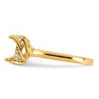 14K Yellow Gold.046ct Holds 1ct Oval Ctr Lab Grown Dia VS+ F+ Semi-mount Twist Ring view 3