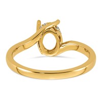 14K Yellow Gold.046ct Holds 1ct Oval Ctr Lab Grown Dia VS+ F+ Semi-mount Twist Ring view 5