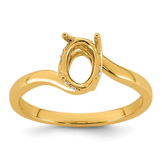 14ky Oval Center Lab Grown Dia VS+ F+ Semi-mount Twist Ring