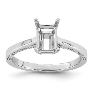 14kw 1/5ct Emerald-cut Center Lab Grown Dia VS+ F+ Semi-mount Ring