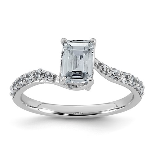 14K White Gold 1.33ct Round Center Lab Grown Dia VS+ F+ Complete Twist Ring