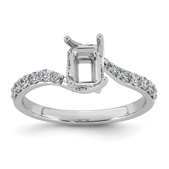 14kw 1/3ct Round Center Lab Grown Dia VS+ F+ Semi-mount Twist Ring