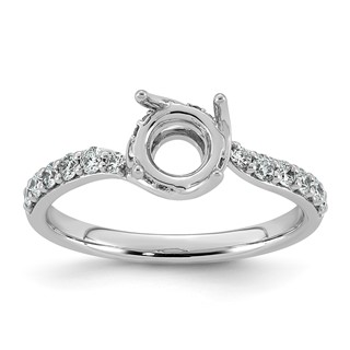 14kw 1/3ct Oval Center Lab Grown Dia VS+ F+ Semi-mount Twist Ring