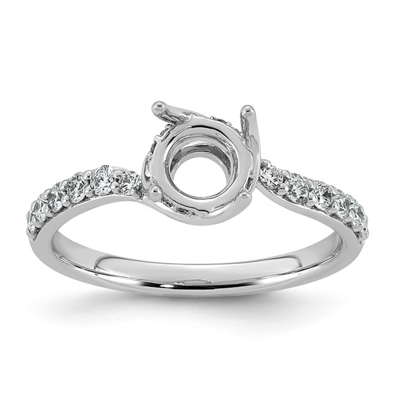 14kw 1/3ct Oval Center Lab Grown Dia VS+ F+ Semi-mount Twist Ring