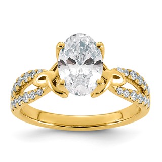 14ky 1 7/8ct Certified Oval Center Lab Grown Dia VS+ F+ Comp Ring