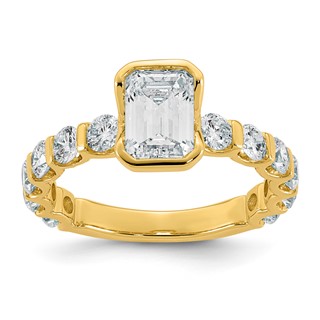 14ky 2 3/4ct Cert Emerald-cut Center Lab Grown Dia VS+ F+ Comp Ring