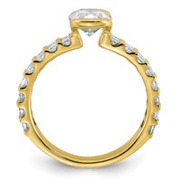 14K Yellow Gold 2.50ct Cert Oval Center Lab Grown Dia VS+ F+ Comp Ring view 2