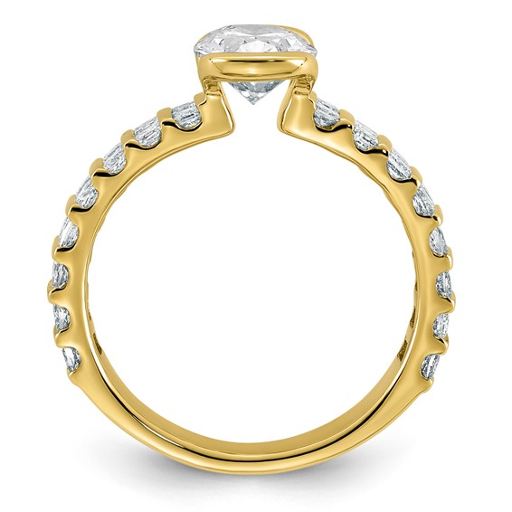 14ky 2 1/2ct Cert Oval Center Lab Grown Dia VS+ F+ Comp Ring