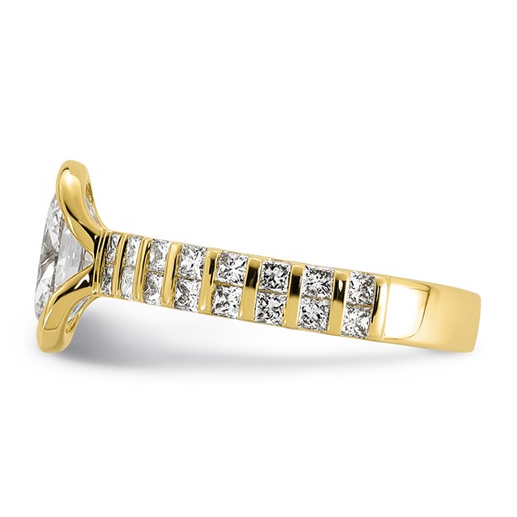 14ky 2 1/2ct Cert Oval Center Lab Grown Dia VS+ F+ Comp Ring