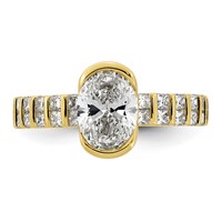 14K Yellow Gold 2.50ct Cert Oval Center Lab Grown Dia VS+ F+ Comp Ring view 4