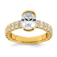 14K Yellow Gold 2.50ct Cert Oval Center Lab Grown Dia VS+ F+ Comp Ring view 1