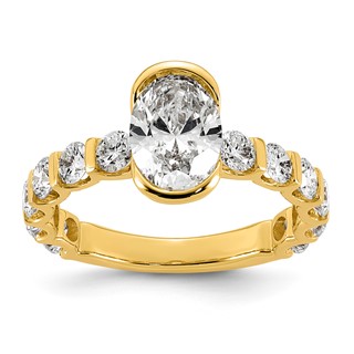 14ky 2 3/4ct Cert Oval Center Lab Grown Dia VS+ F+ Comp Ring