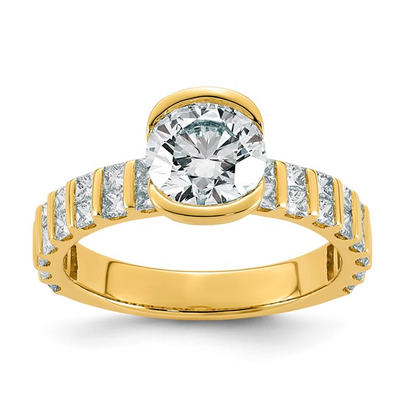 14ky 2 1/2ct Cert Round Center Lab Grown Dia VS+ F+ Comp Ring