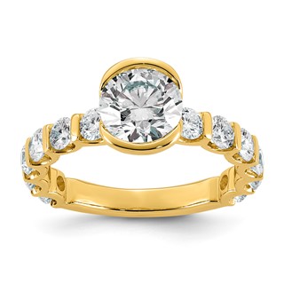 14ky 2 3/4ct Cert Round Center Lab Grown Dia VS+ F+ Comp Ring