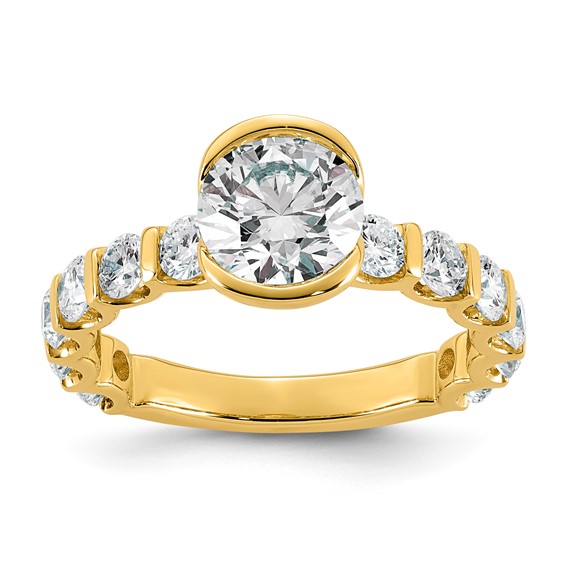 14ky 2 3/4ct Cert Round Center Lab Grown Dia VS+ F+ Comp Ring