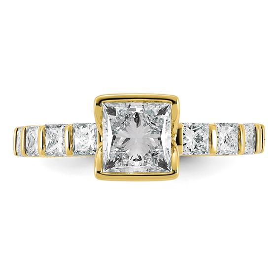 14ky Cert Princess Center Lab Grown Dia VS+ F+ Comp Eng Ring