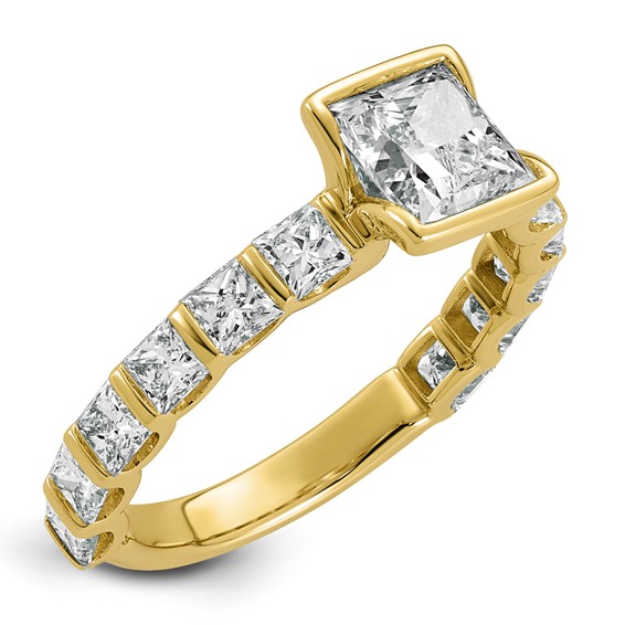 14ky Cert Princess Center Lab Grown Dia VS+ F+ Comp Eng Ring