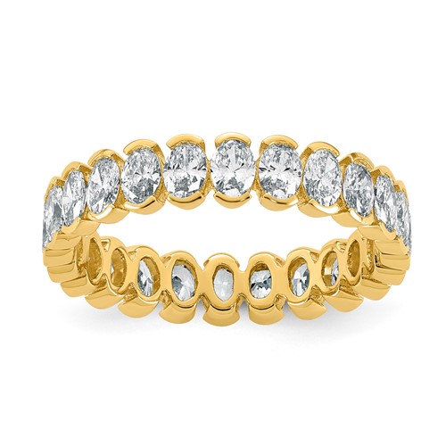 14K Yellow Gold Oval Lab Grown Dia VS+ F+ Eternity Ring