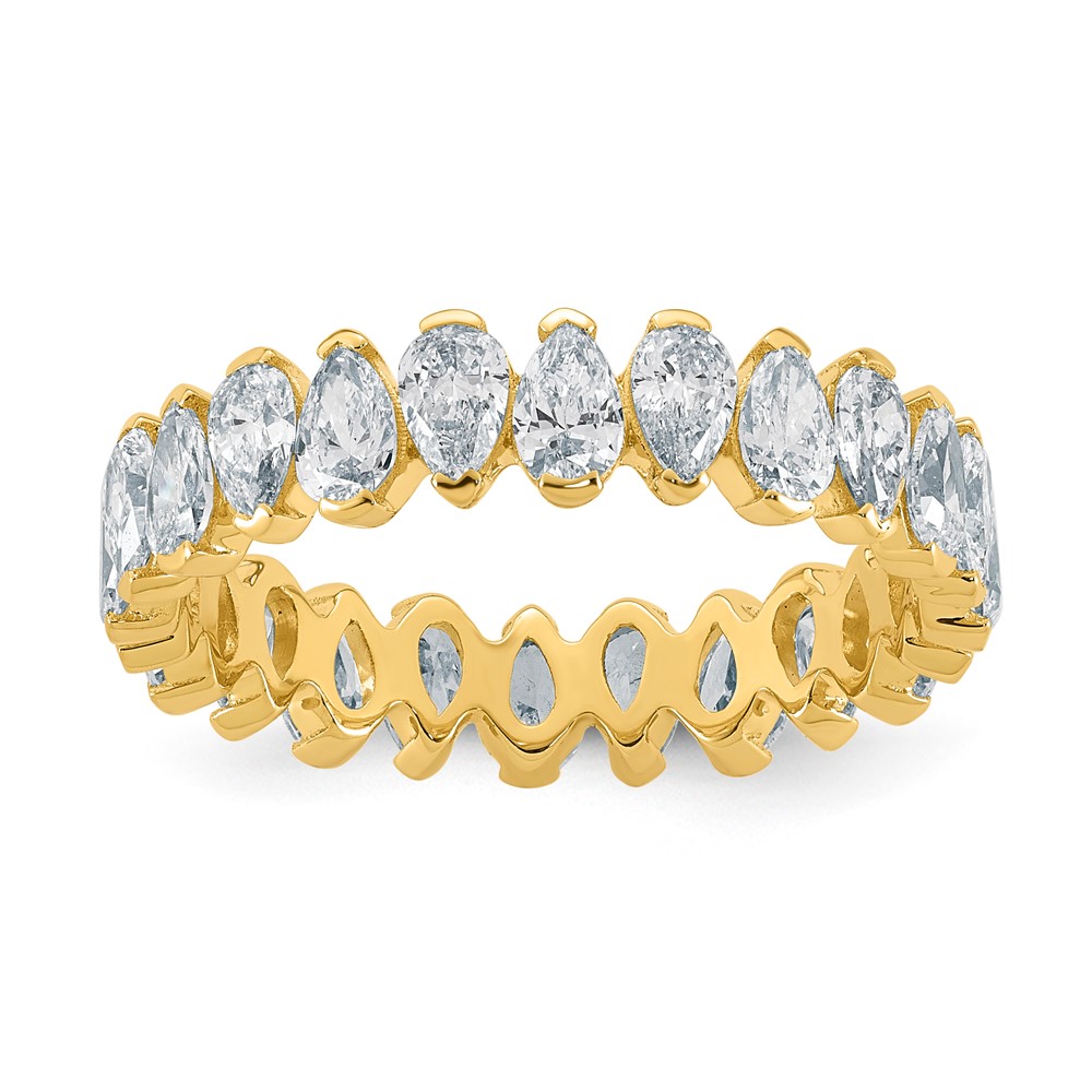 14K Yellow Gold Pear Lab Grown Dia VS+ F+ Eternity Ring