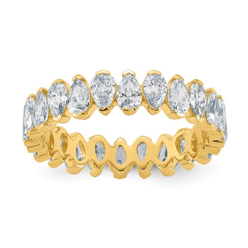 14K Yellow Gold Pear Lab Grown Dia VS+ F+ Eternity Ring