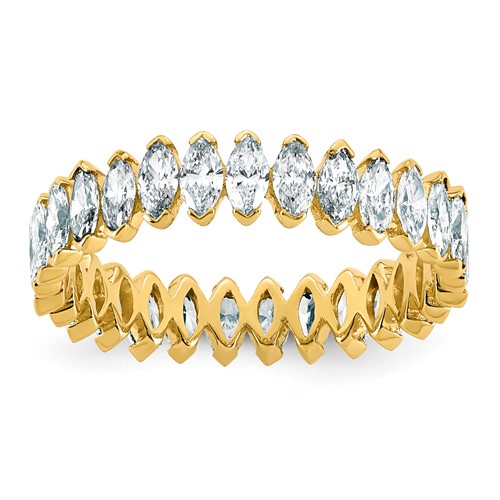 14K Yellow Gold Marquise Lab Grown Dia VS+ F+ Eternity Ring