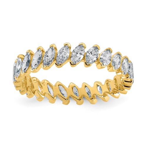 14K Yellow Gold Marquise Lab Grown Dia VS+ F+ Eternity Ring