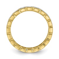 14K Yellow Gold Emerald Lab Grown Dia VS+ F+ Eternity Ring view 2