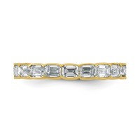 14K Yellow Gold Emerald Lab Grown Dia VS+ F+ Eternity Ring view 3
