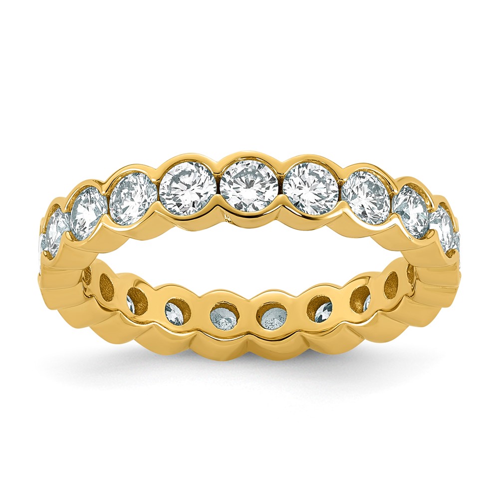 14K Yellow Gold Round Lab Grown Dia VS+ F+ Eternity Ring