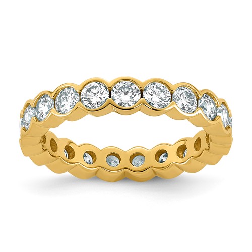 14K Yellow Gold Round Lab Grown Dia VS+ F+ Eternity Ring