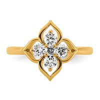 14K Yellow Gold Lab Grown Diamond VS+ F+ Fashion Ring view 4