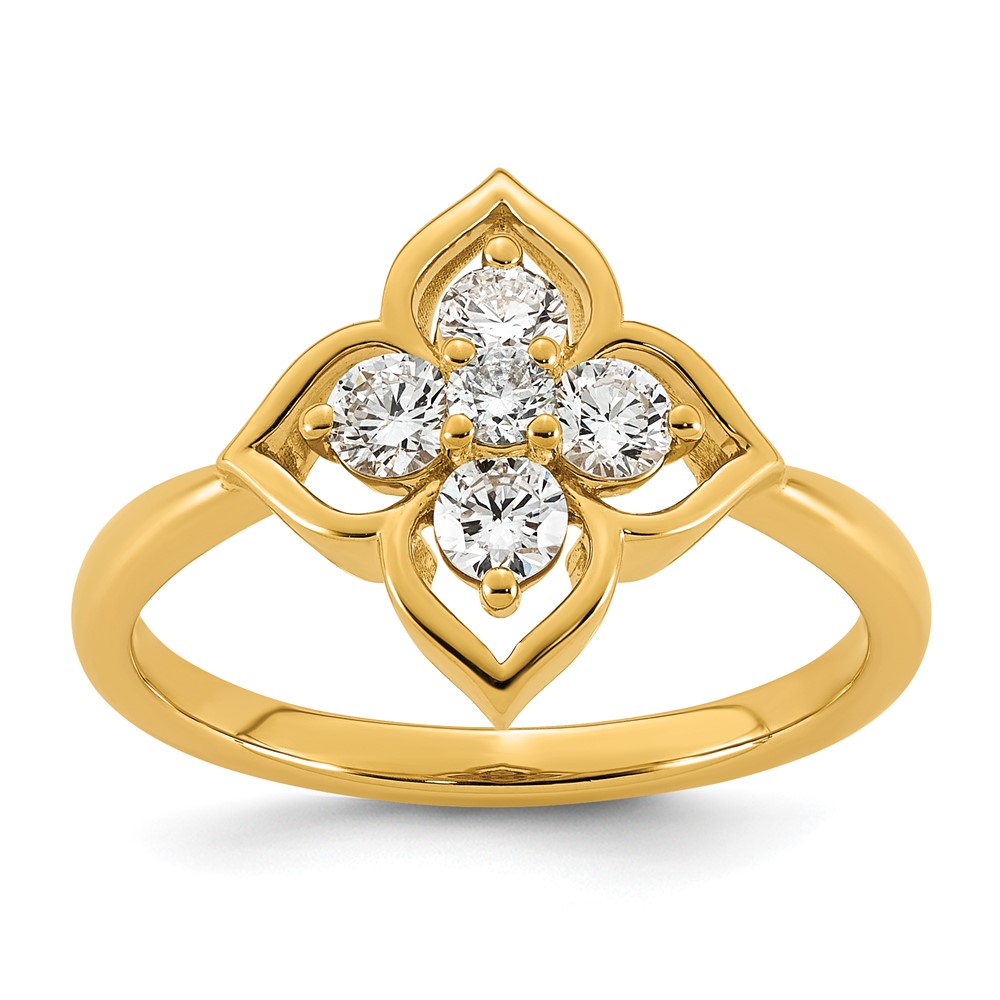 14K Yellow Gold Lab Grown Diamond VS+ F+ Fashion Ring