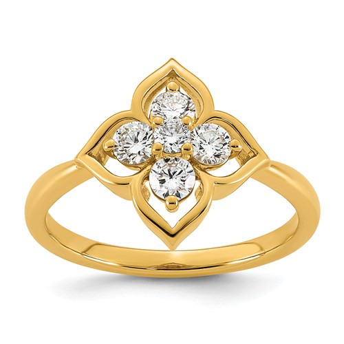 14K Yellow Gold Lab Grown Diamond VS+ F+ Fashion Ring